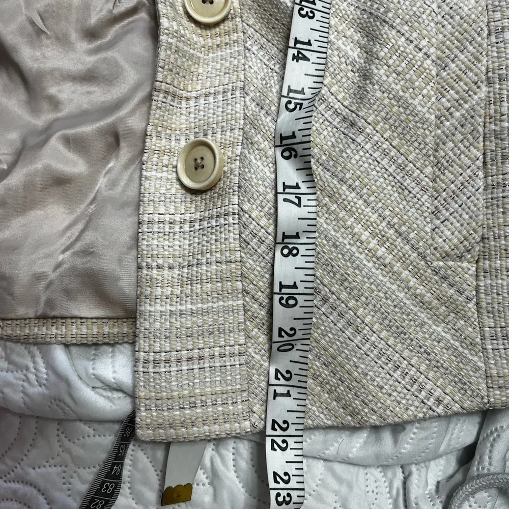 Brooks Brothers skirt suit woman 2 4 cream Silver Pink NWT Jacquard Cropped set